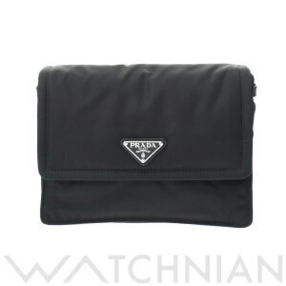Prada Padded Quilted Shoulder Bag Black